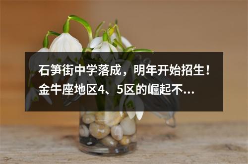 石笋街中学落成,明年开始招生!金牛座地区4、5区的崛起不容小觑