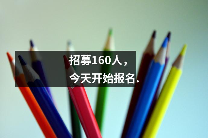 招募160人,今天开始报名.