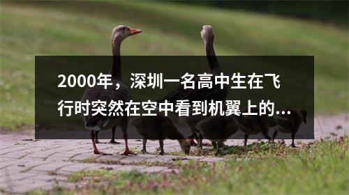 2000年,深圳一名高中生在飞行时突然在空中看到机翼上的铁皮被吹飞了。