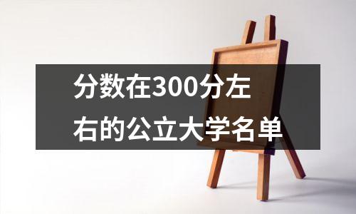 分数在300分左右的公立大学名单