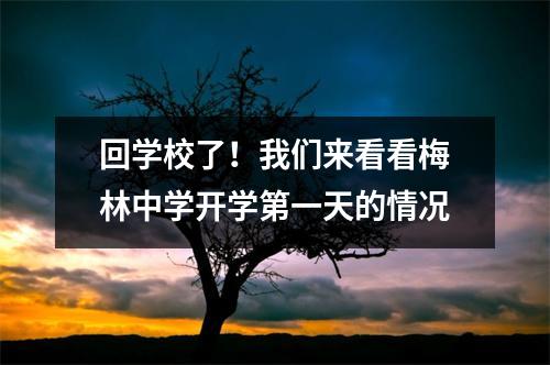 回学校了!我们来看看梅林中学开学第一天的情况