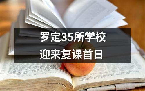 罗定35所学校迎来复课首日