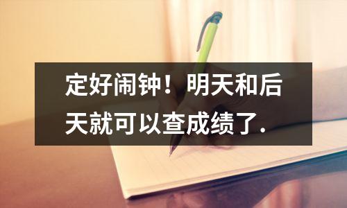 定好闹钟!明天和后天就可以查成绩了.