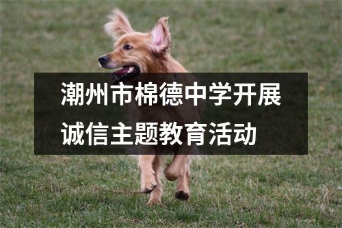 潮州市棉德中学开展诚信主题教育活动