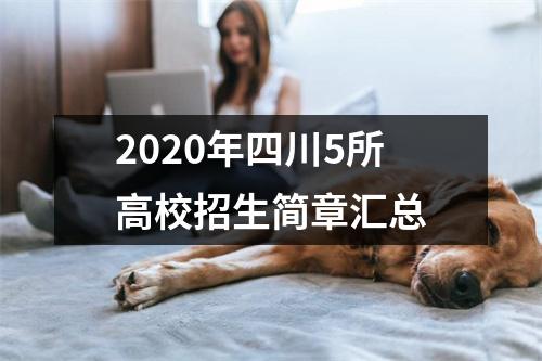 2020年四川5所高校招生简章汇总