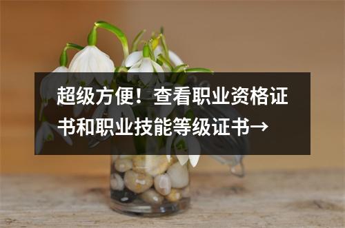 超级方便!查看职业资格证书和职业技能等级证书→