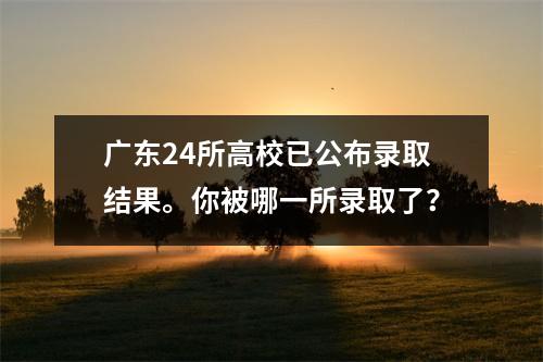 广东24所高校已公布录取结果。你被哪一所录取了?