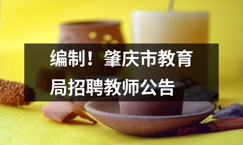 编制!肇庆市教育局招聘教师公告