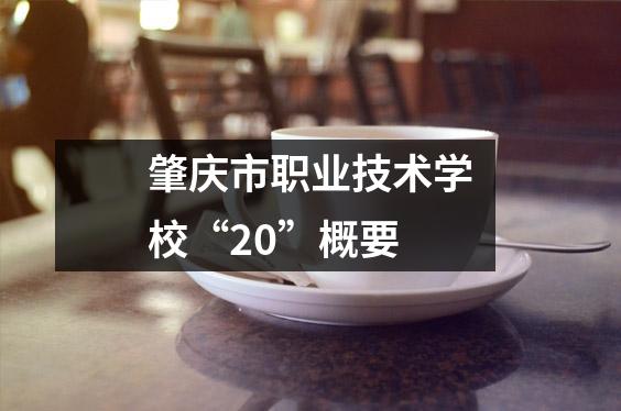 肇庆市职业技术学校“20”概要