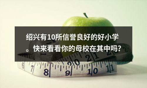 绍兴有10所信誉良好的好小学。快来看看你的母校在其中吗?