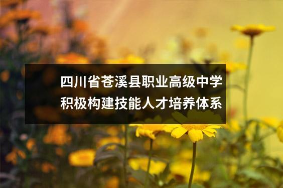 四川省苍溪县职业高级中学积极构建技能人才培养体系