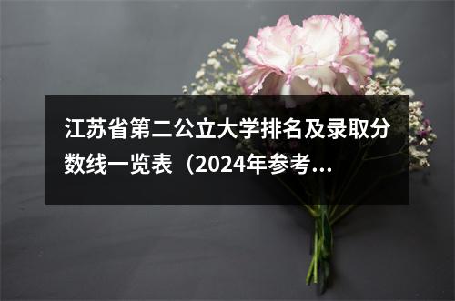 江苏省第二公立大学排名及录取分数线一览表(2024年参考)