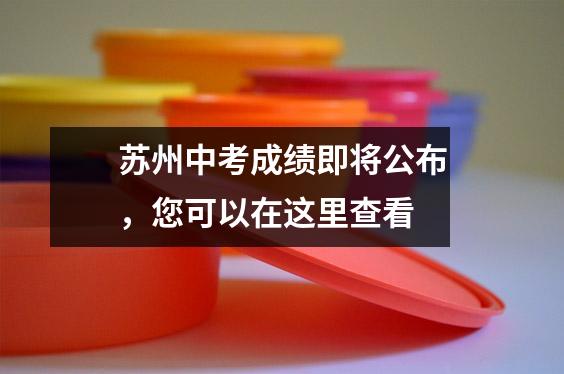 苏州中考成绩即将公布,您可以在这里查看