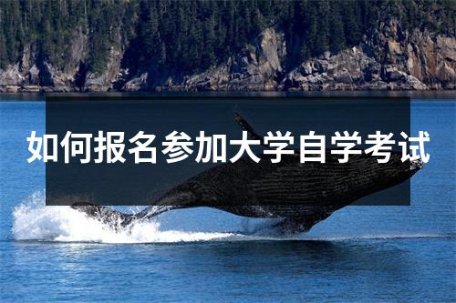 如何报名参加大学自学考试