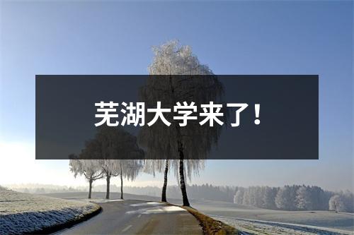 芜湖大学来了!