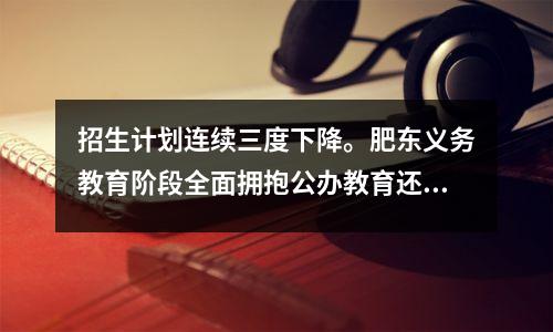 招生计划连续三度下降。肥东义务教育阶段全面拥抱公办教育还有多远?