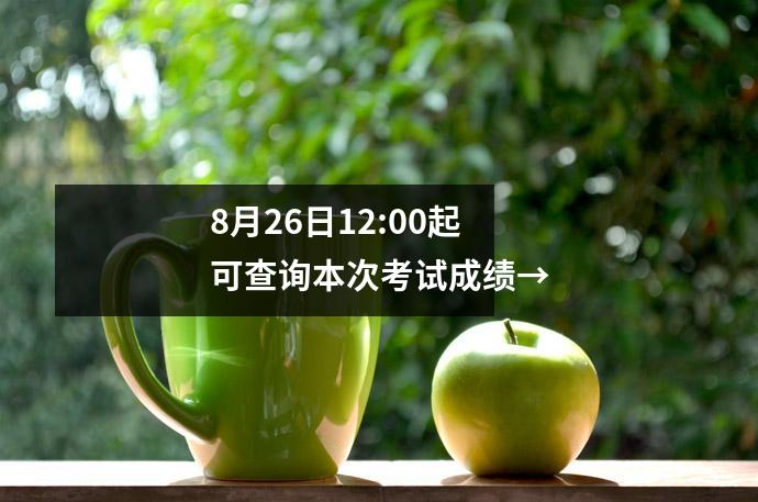8月26日12:00起可查询本次考试成绩→