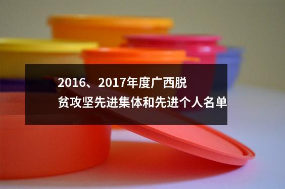 2016、2017年度广西脱贫攻坚先进集体和先进个人名单