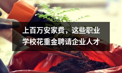 上百万安家费,这些职业学校花重金聘请企业人才