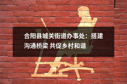 合阳县城关街道办事处:搭建沟通桥梁 共促乡村和谐