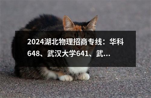 2024湖北物理招商专线:华科648、武汉大学641、武汉大学570、沪京508