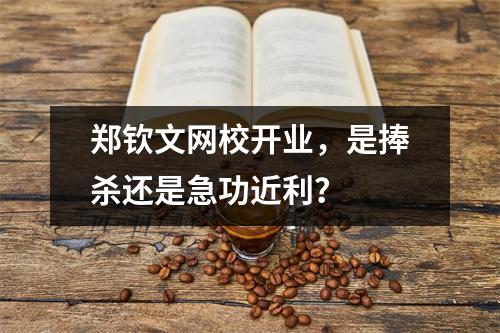 郑钦文网校开业,是捧杀还是急功近利?