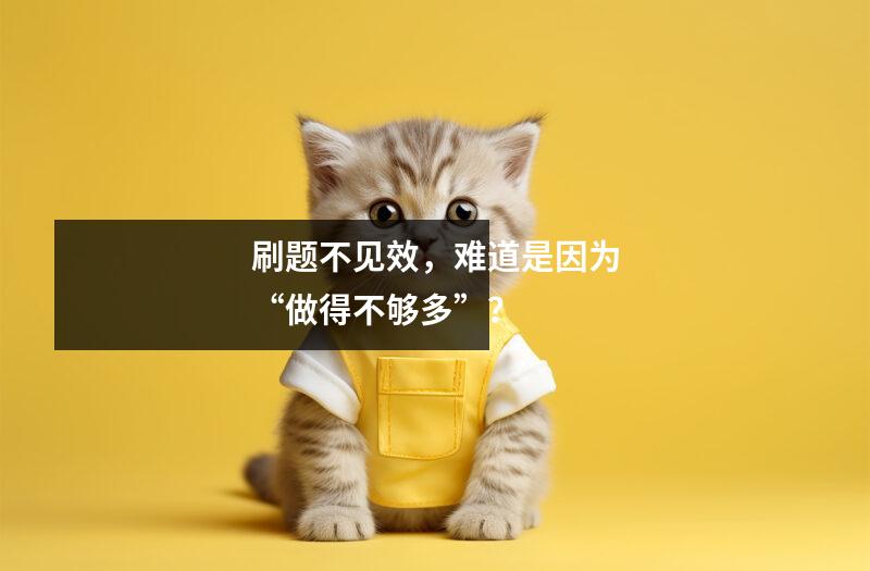 刷题不见效,难道是因为“做得不够多”?
