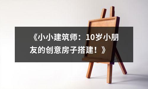 《小小建筑师：10岁小朋友的创意房子搭建！》  