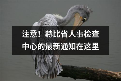 注意!赫比省人事检查中心的最新通知在这里