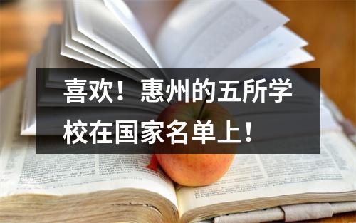 喜欢！惠州的五所学校在国家名单上！
