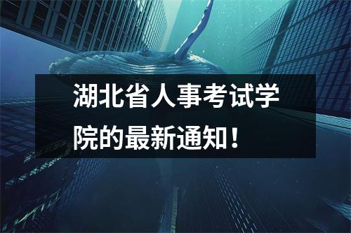湖北省人事考试学院的最新通知!