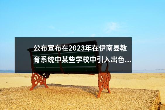 公布宣布在2023年在伊南县教育系统中某些学校中引入出色才能的人名单清单
