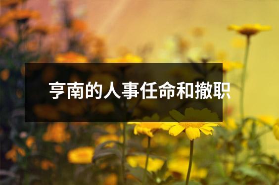 亨南的人事任命和撤职