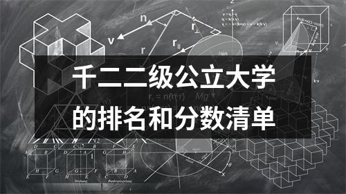 千二二级公立大学的排名和分数清单