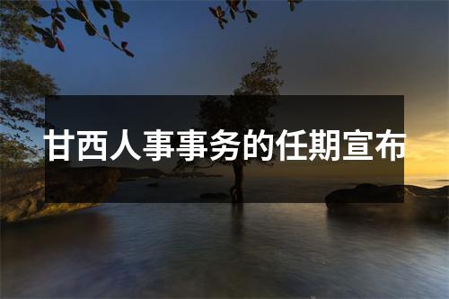 甘西人事事务的任期宣布