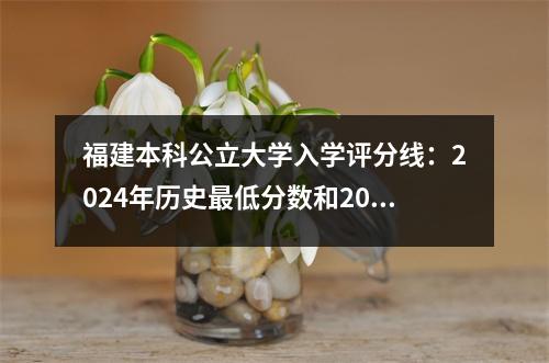 福建本科公立大学入学评分线:2024年历史最低分数和2025年预测