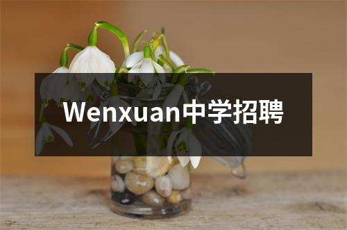 Wenxuan中学招聘