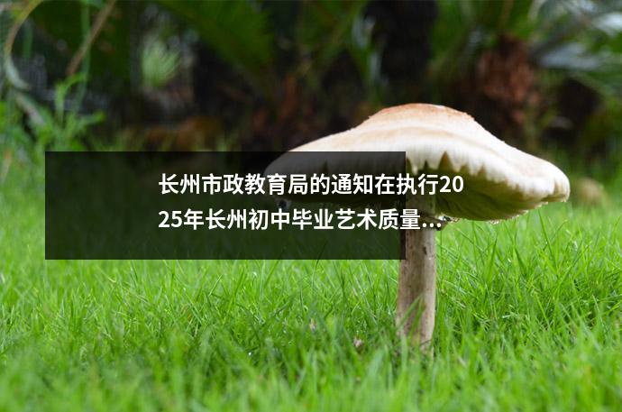 长州市政教育局的通知在执行2025年长州初中毕业艺术质量评估工作