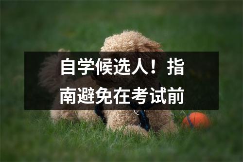 自学候选人！指南避免在考试前