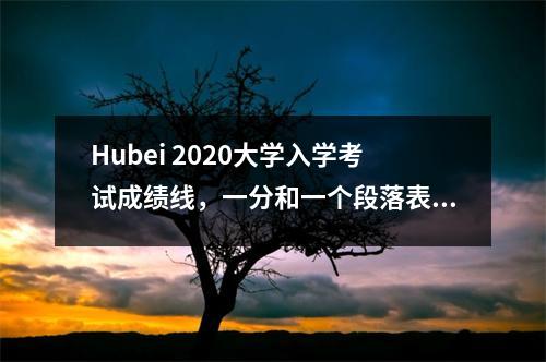 Hubei 2020大学入学考试成绩线，一分和一个段落表不在