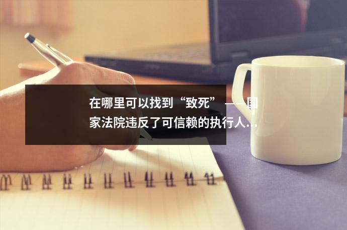 在哪里可以找到“致死” ——国家法院违反了可信赖的执行人信息检查指南