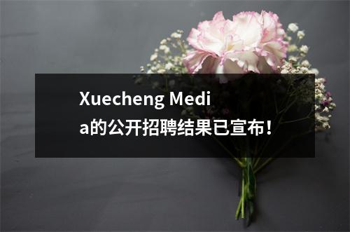 Xuecheng Media的公开招聘结果已宣布!