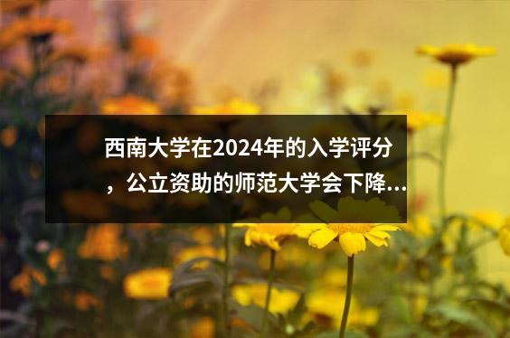 西南大学在2024年的入学评分，公立资助的师范大学会下降吗？