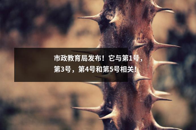 市政教育局发布!它与第1号,第3号,第4号和第5号相关!
