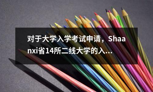 对于大学入学考试申请，Shaanxi省14所二线大学的入学评分包括在—— Xi'an美术学院中！