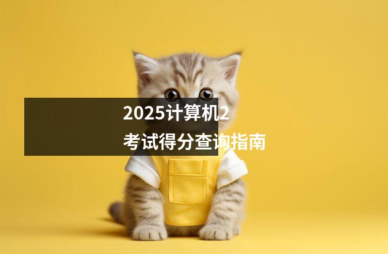 2025计算机2考试得分查询指南