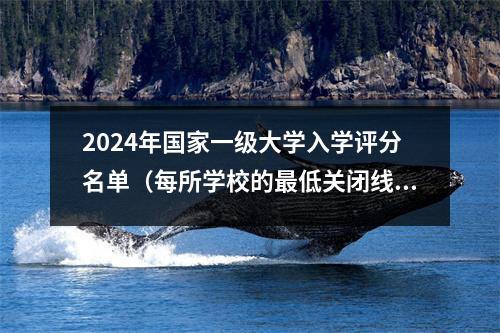 2024年国家一级大学入学评分名单（每所学校的最低关闭线）