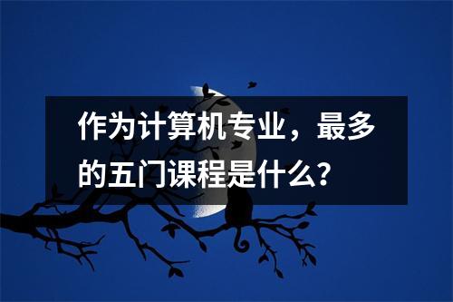 作为计算机专业，最多的五门课程是什么？