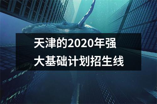 天津的2020年强大基础计划招生线