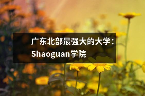 广东北部最强大的大学:Shaoguan学院